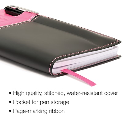 2027 Excello Brands 3.5" x 6" Weekly & Monthly Standard Planner, Paperboard Cover, Pink/Black (PKT-CY27-PK-PEN)