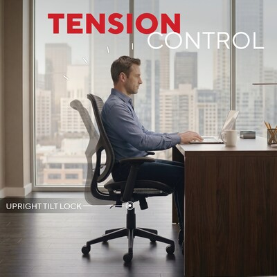 Staples Kroy Ergonomic Mesh Swivel Task Chair, Black (UN59456)