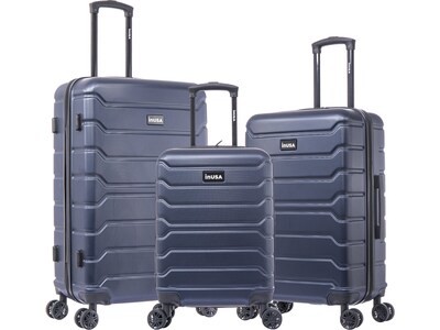 InUSA Trend Polycarbonate/ABS 3-Piece Luggage Set, Blue (IUTRESML-BLU)