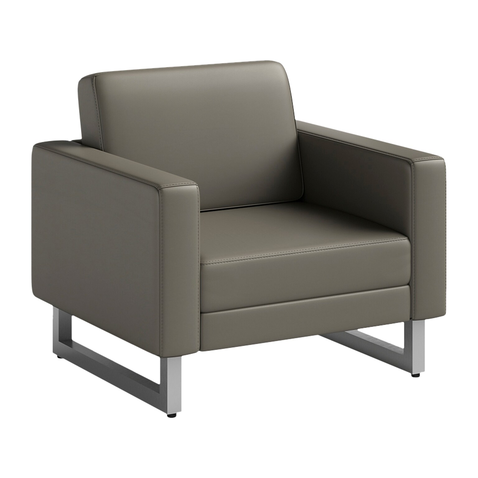 Safco Mirella Vinyl Lounge Chair, Gray/Silver (1732MRL2SLVGR)