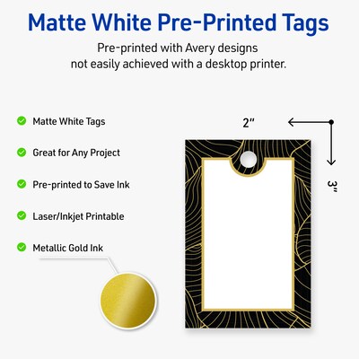 Avery  3 Blank Price & Merchandise Tags, White, 80/Carton (S00-ETQ-PRMWT10)