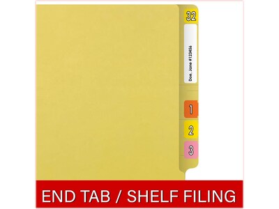Medical Arts Press Reinforced End Tab File Folder, Straight Cut, Letter-Size, Yellow, 50/Box (S-01602-YLW)