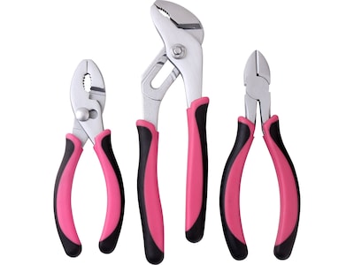 Apollo Tools 3-Piece Pliers Set, Pink (DT5008P)