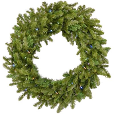 36-In. Greenland Wreath with Multicolor LED Lights