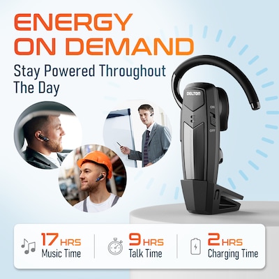 Delton 87X Wireless Single-Ear Bluetooth Computer Earbud, Black (DBH87X)