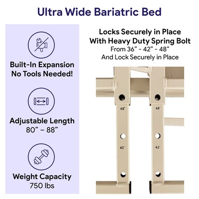 Medacure Electric Bariatric Adjustable Hospital Bed w/ Built in Scale, 10 Function Hand Pendant, 750 lb., Maple (MC-LXBARISMP)