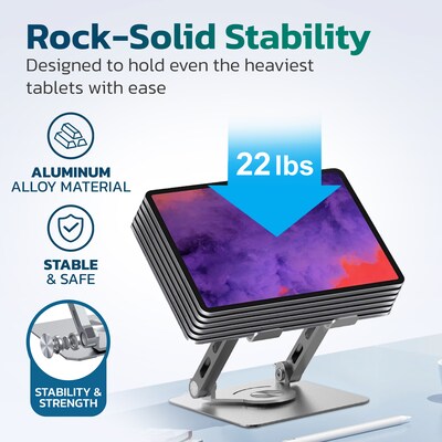 Delton N35/SW60 Wireless Keyboard and Mouse & Swivel Tablet Stand Bundle, White (DTTKITN35WWSW60)