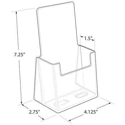 Azar Broshure Holder, 4.125" x 7.25", Vertical Freestanding, Clear Acrylic, 50/Pack (252012-50PK)