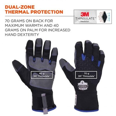 ProFlex 817WP Reinforced Thermal Waterproof Utility Gloves, Black, Large (17374)