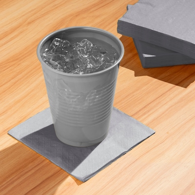 Creative Converting Touch of Color Plastic Cups, Shimmering Silver, 240/Carton (28106081)