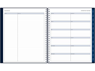 2025 Blue Sky 8" x 10" Monthly Planner, Plastic Cover, Navy Blue (148660-25)