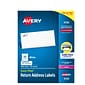 Avery Easy Peel Laser Return Address Labels, 2/3" x 1-3/4", White, 60 Labels/Sheet, 100 Sheets/Pack (5155)