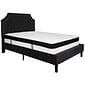 Flash Furniture Brighton Tufted Upholstered Platform Bed in Black Fabric with Memory Foam Mattress, Full (SLBMF6)