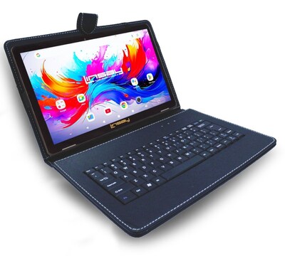 LINSAY F10 Series 10.1" Tablet, Wi-Fi, Octa Core, 256GB eMMC, Android 15, Black Keyboard Case (F10IPGBKPLUS)