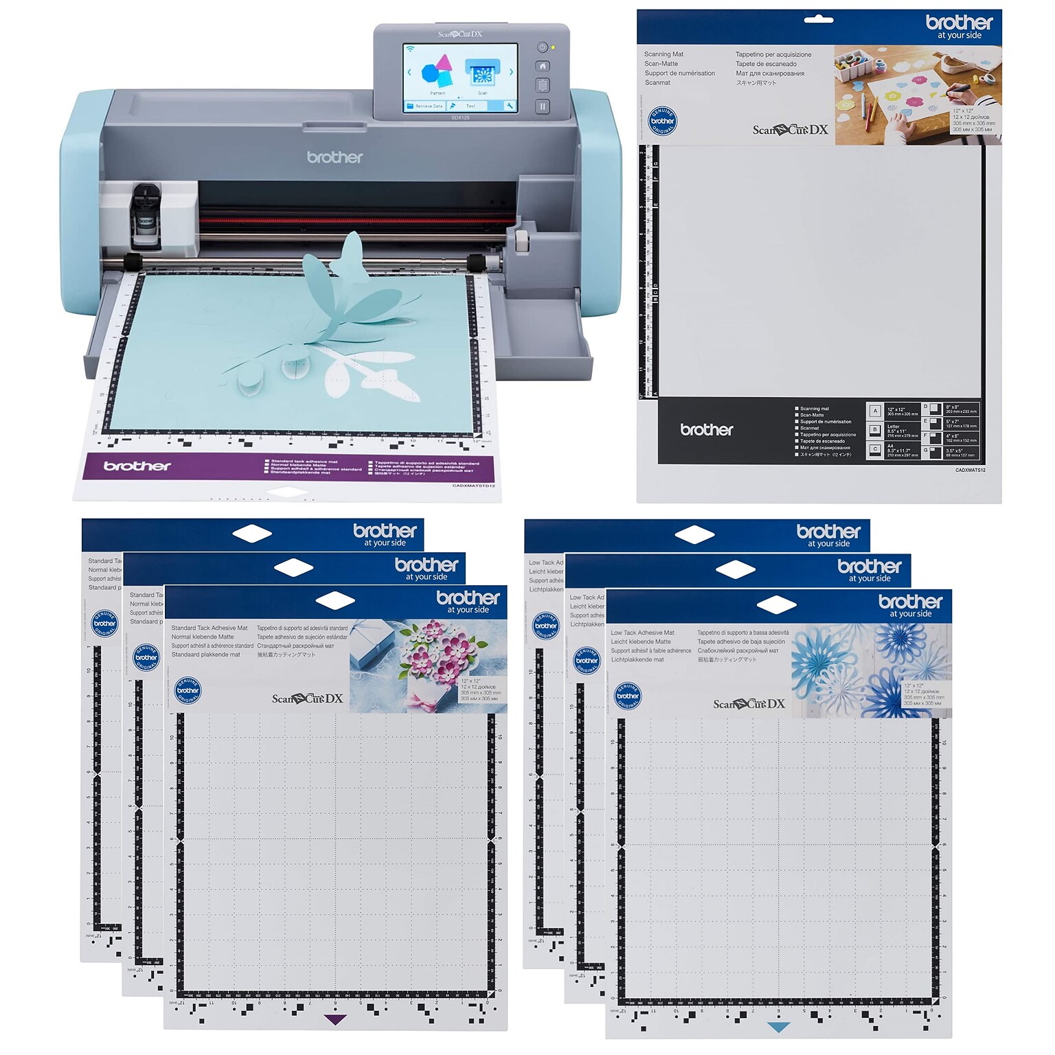 Brother ScanNCut DX Electronic Cutting Machine with Scanner Bundle, Aqua/Gray (SDXEMATSCN-STP)