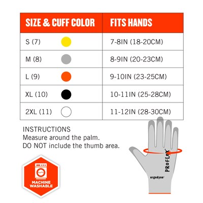 Ergodyne ProFlex 7030 PU Coated Cut-Resistant Gloves, ANSI A3, Gray, Large, 12 Pair (10454)