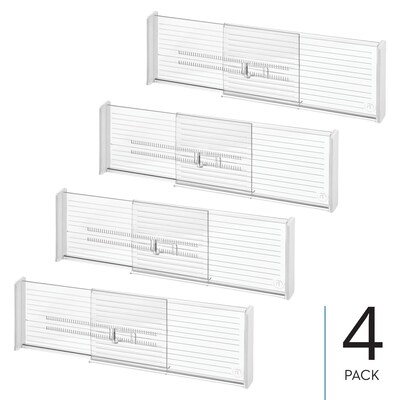 iDESIGN Expandable 4-Piece Plastic Drawer Dividers, Clear (29072M4)