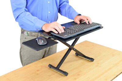 Uncaged Ergonomics KT3 Adjustable Standing Keyboard Stand and Mouse Tray, Black (KT3-B)