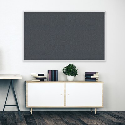 Ghent Fabric Bulletin Board, Satin Aluminum Frame, 4H x 12W Gray (AT412F91)