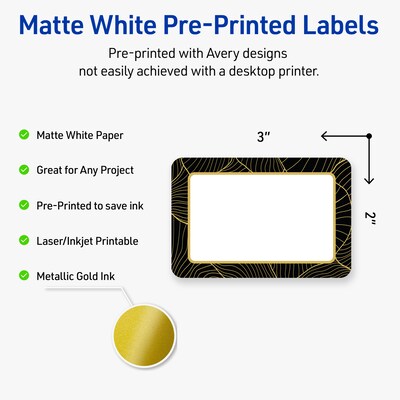 Avery Laser/Inkjet Rectangle Multipurpose Labels, 2 x 3, White, 80/Pack (S00ETH)
