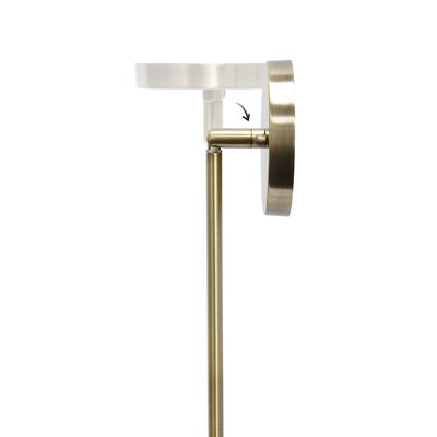 Lalia Home 1-Light 9.25" Farmhouse Hanging Cylindrical Clear Glass LED Pendant Fixture, Antique Brass (LHP-3002-AB)