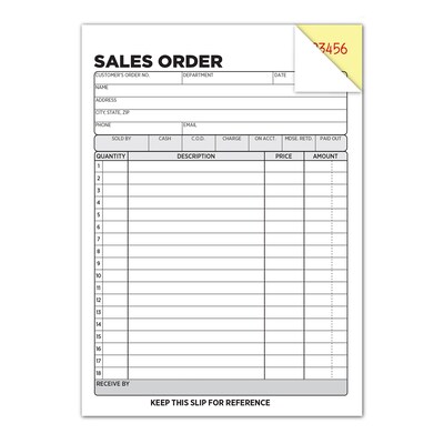 Cosco 2-Part Carbonless Sales Orders, 5.56" x 8.44", 50 Sets/Book (074051)