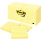Post-it Notes, 3" x 3", Canary Collection, Lined, 100 Sheet/Pad, 12 Pads/Pack (63012PK)