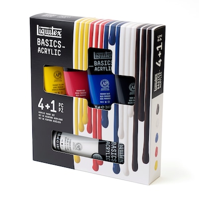 Liquitex BASICS Acrylic Paint Tubes, Assorted Colors, 5/Pack (LIQ3699301)
