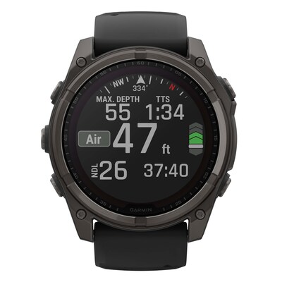 Garmin fenix 8 Multisport Sapphire Solar GPS Smartwatch, Carbon Gray & Black, 51mm (GRM0290710)