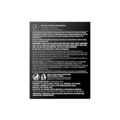 U by Kotex Click Super Absorbency Compact Tampon, Plastic Applicator, Unscented, 32/Pack (51584)