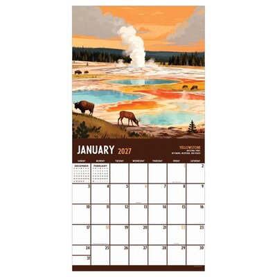 2027 TF Publishing National Parks-Art 12 x 12 Monthly Wall Calendar, Multicolored (27-1140)