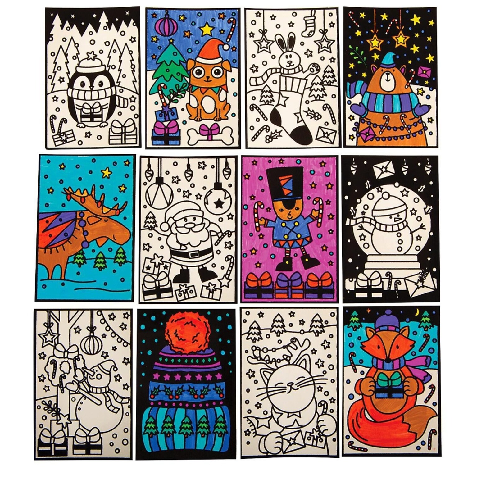 S&S Tis the Season Velvet Art Mini Posters, 4 x 6, 120/Pack (PS1470)
