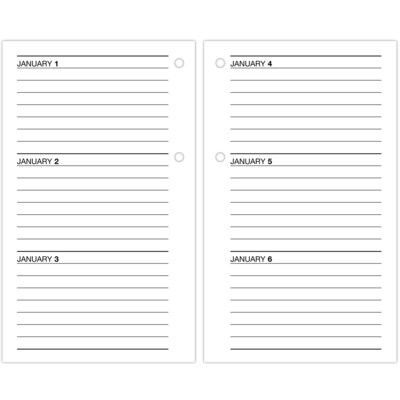 2026 AT-A-GLANCE 6" x 3.5" Daily Calendar Refill Pages, White/Black (E717T-50-26)