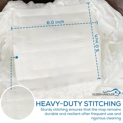 BISON LIFE Kleen Handler String Non Woven Disposable Wet Mop Head, 12 oz., White, 24/Pack (BP-ES-NWFSM-W-1A)