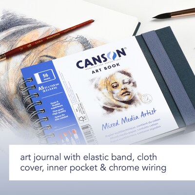Canson Artist Series 8.3" x 11.7" Spiral Bound Mixed Media Sketch Book, 56 Sheets/Book (MCX31200L007)