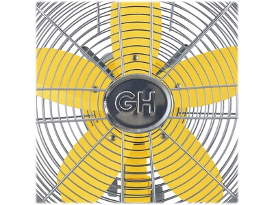 Good Housekeeping Oscillating Desk Fan, 3-Speed, Silver/Yellow (92609)