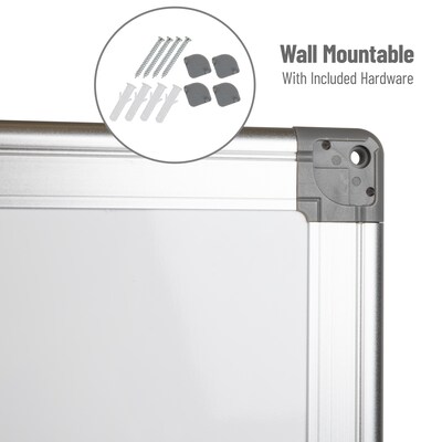 Mind Reader Dry-Erase Whiteboard Wall Mount With Eraser Marker Shelf, 36" x 48" (OFFBOARD-WHT)