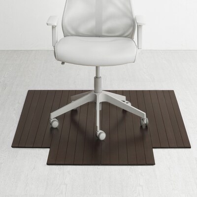 Anji Mountain Standard Bamboo Carpet & Hard Floor Chair Mat with Lip, 44 x 52, Java (AMB24083)