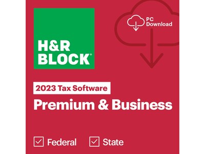 H&R Block Tax Software Premium & Business 2023 for 1 User, Windows, Download (1116800-23)