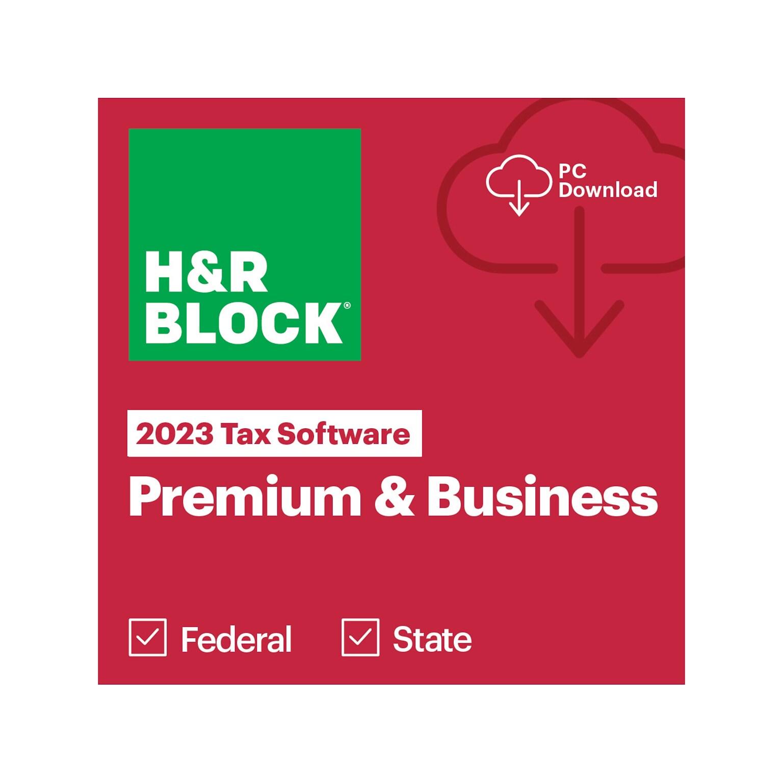 H&R Block Tax Software Premium & Business 2023 for 1 User, Windows, Download (1116800-23)