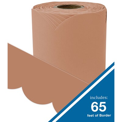 Carson Dellosa Education Rolled Scalloped Bulletin Board Border, 3" x 65', Cinnamon Spice, 3/Bundle (CD-108530-3)