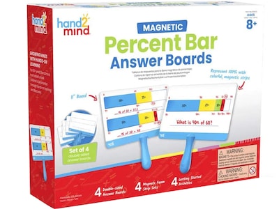 hand2mind Magnetic Percent Bar Answer Board, 4/Set (92433)