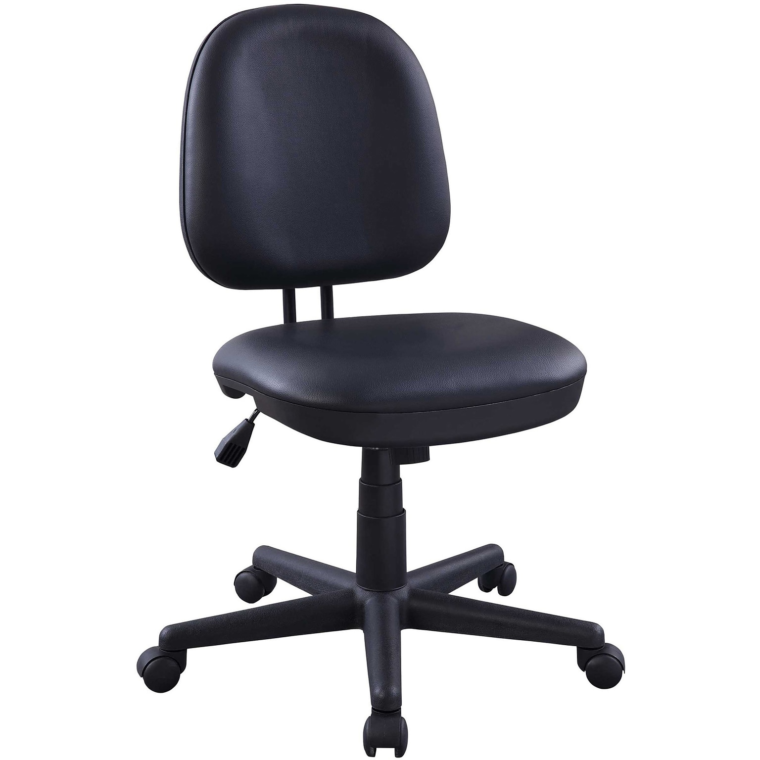 Lorell Armless Vinyl Swivel Task Chair, Black (LLR84875)