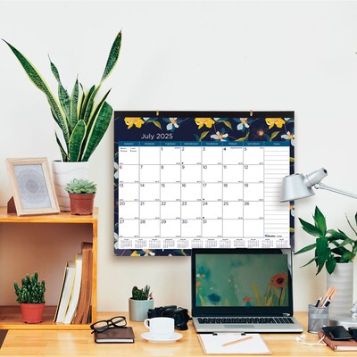 2025-2026 Blueline Colorful Blossom 22" x 17" Academic & Calendar Monthly Desk Pad Calendar, Multi (CA1716BD)