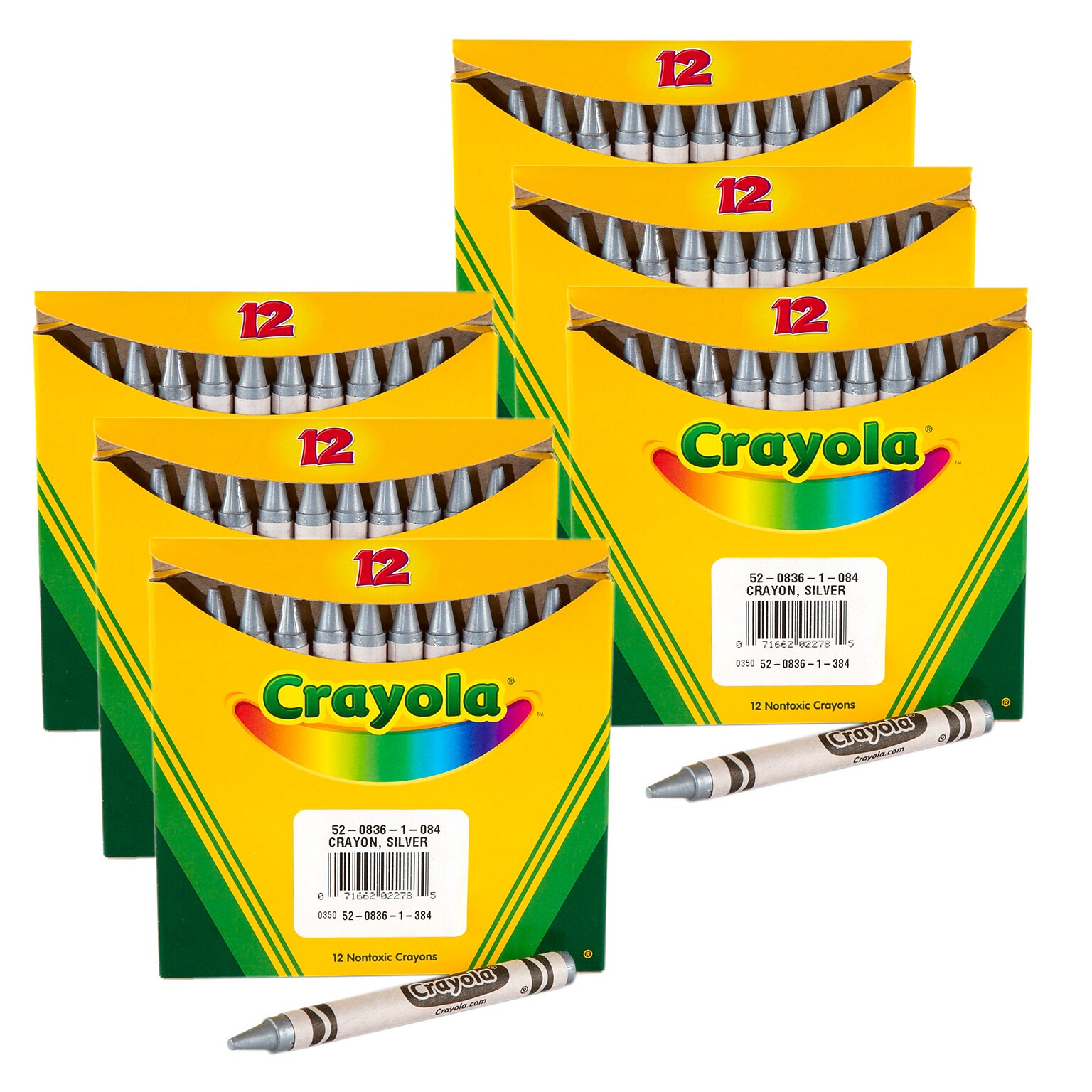Crayola Bulk Crayons, Silver, 12/Pack, 6 Packs/Bundle (BIN520836084-6)