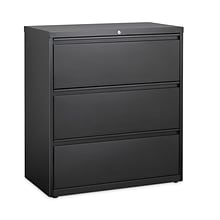 Hirsh Industries® Lateral File Cabinet, 3 Letter/Legal/A4-Size File Drawers, Black, 36 x 18.62 x 40.