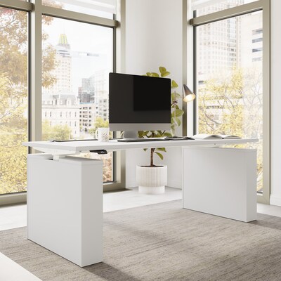 Bush Business Furniture Stratus 72W Electric Rectangular Adjustable Standing Desk, White (SUT002WH)