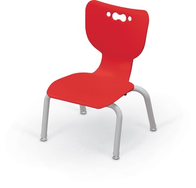 MooreCo 10 Hierarchy Student Chair with 4 Legs, Red/Platinum Base (703673561853)