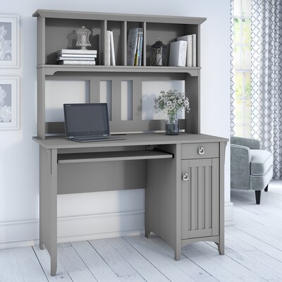 Bush Furniture Salinas 48"W Small Computer Desk with Hutch, Cape Cod Gray (MY72308-03)