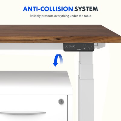 FlexiSpot E7 Commercial 48''W Electric Rectangular Adjustable Standing Desk, Black Walnut/White (E7WCOM4824-BW)